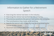 How To Write A Memorable Retirement Speech Examples Cake Blog